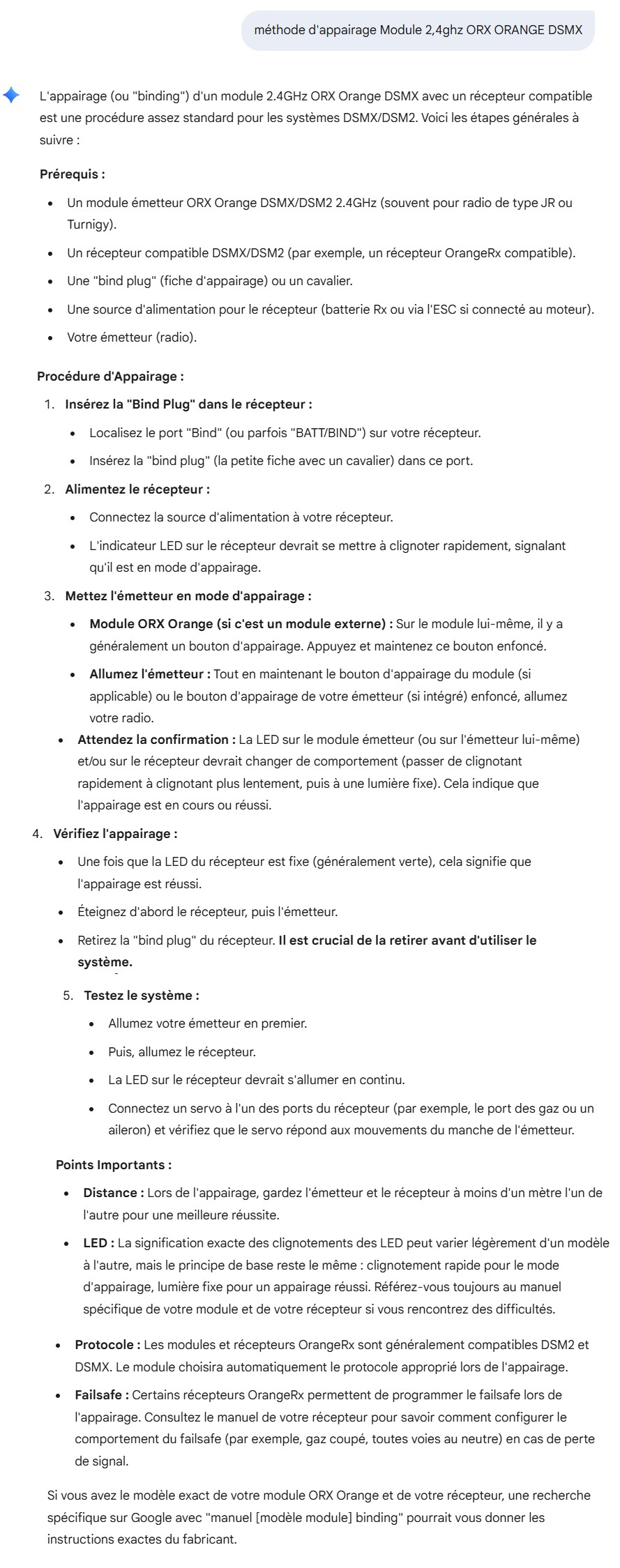 Méthode d'appairage